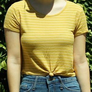 yellow and white striped shirt